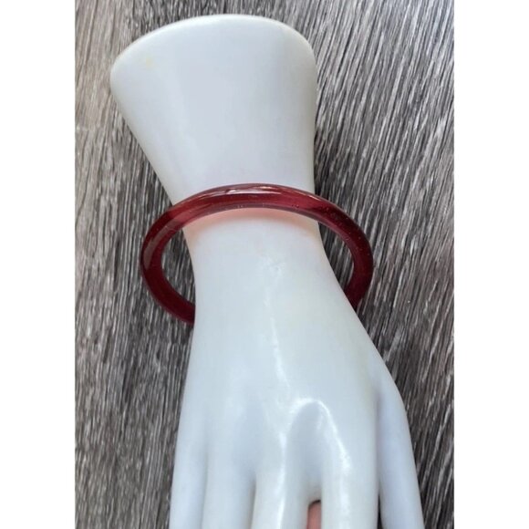 Vintage Red Roman Glass Bangle Bracelet women’s sz 8.5” Quality Bracelet - Picture 7 of 8